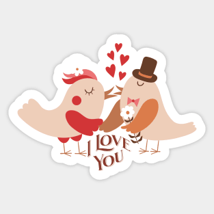 Birds Valentine's Day Sticker